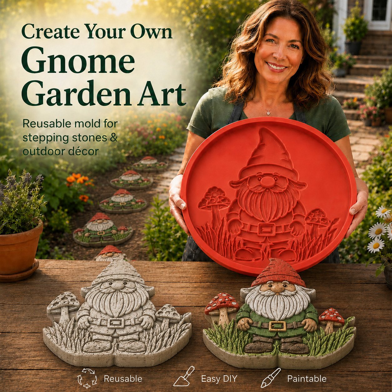 💥 LAST DAY 49% OFF - 🌻 Reusable Garden Art Mold – Make Your Garden Truly One of a Kind (Official Authentic Product)