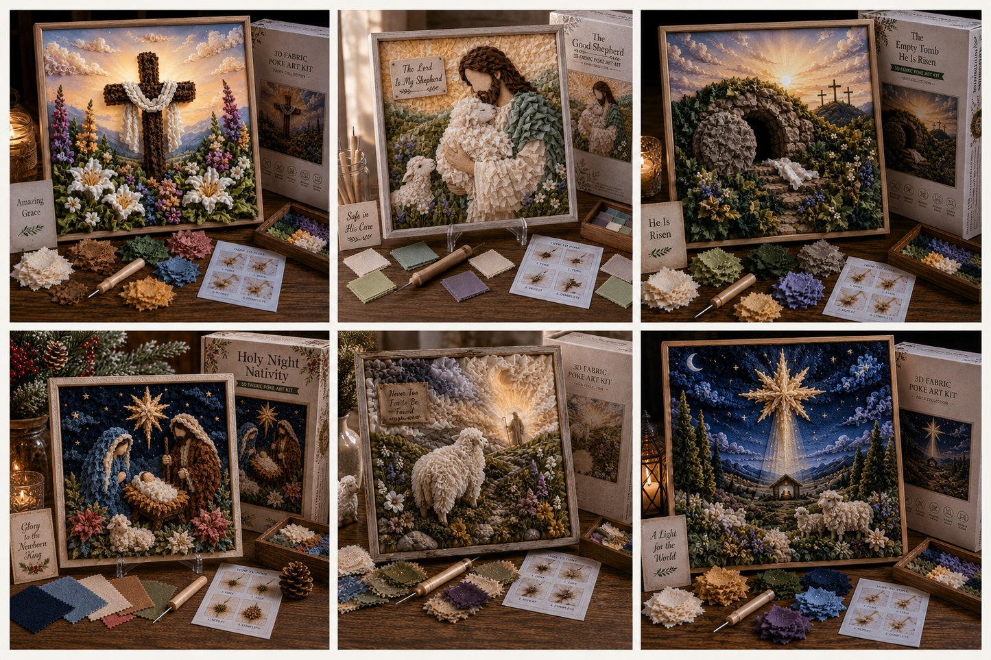 ✝️ ✝️3D Christian Fabric Poke Art Kit