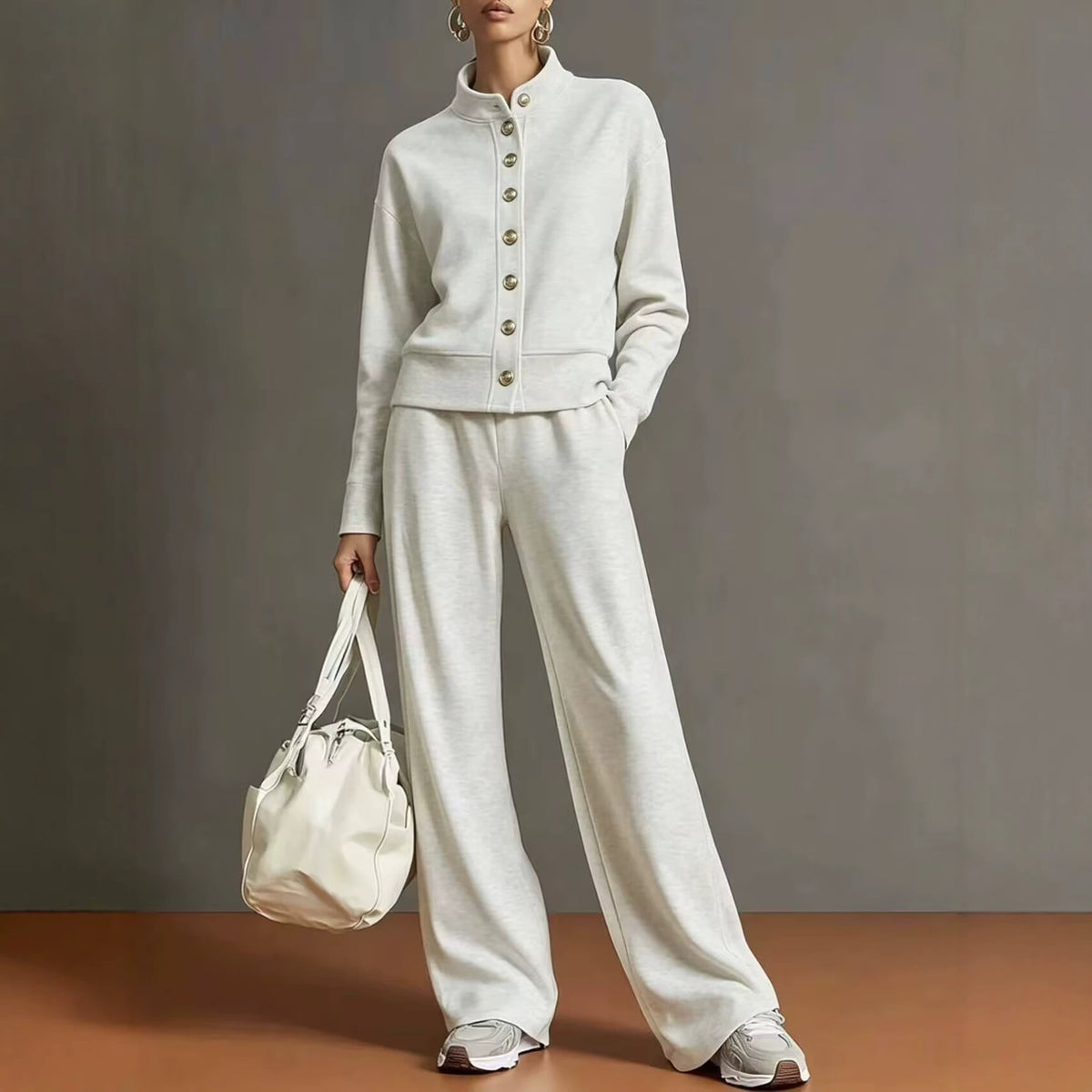 🌸💖Women's Button-Down Cardigan & Wide-Leg Pants Set