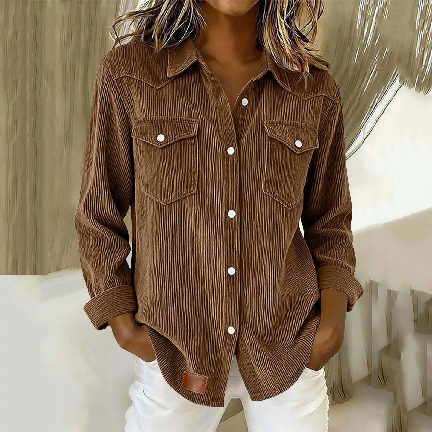 Bestseller🏆 Flap-Pocket Button-Front Top – Soft Ribbed Knit & Timeless Design for Everyday Comfort