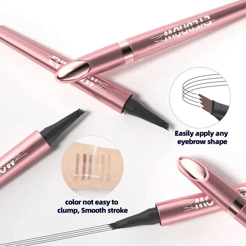 Four-tip micro-fork eyebrow applicator
