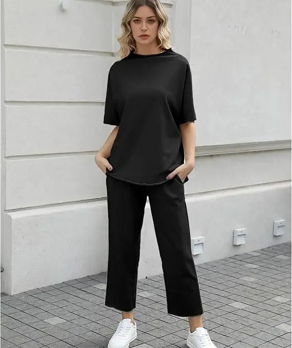 Black two piece lounge set