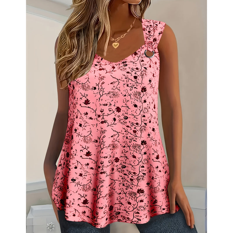 πΈ 50% OFF NOW!β¨ Women's Floral Print Tank Top β Chic V-Neck & Flowy Fit β Summer Wardrobe Essential π
