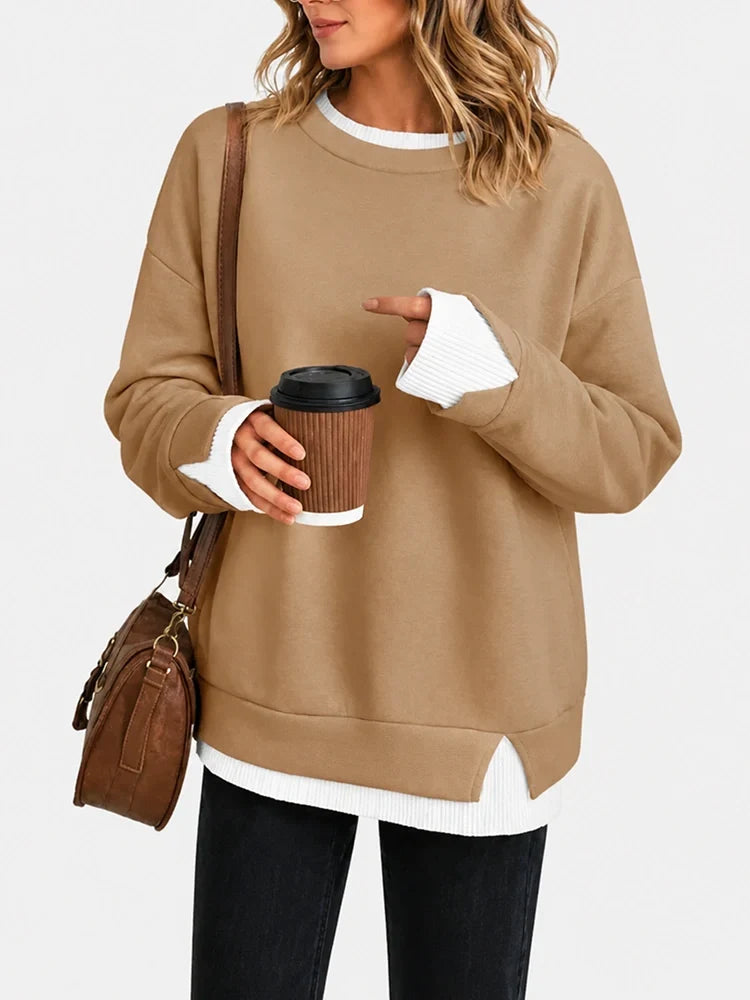 Brown layered sweatshirt