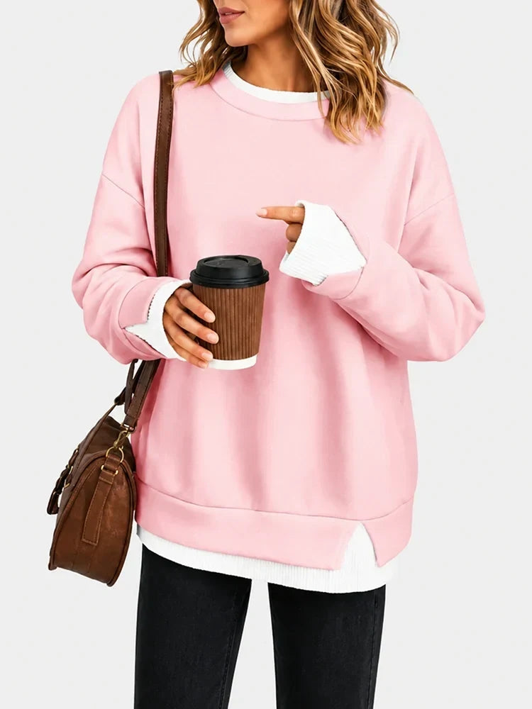 Pink layered sweatshirt
