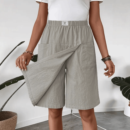 Women's Casual Elastic Waist Wrap Skort