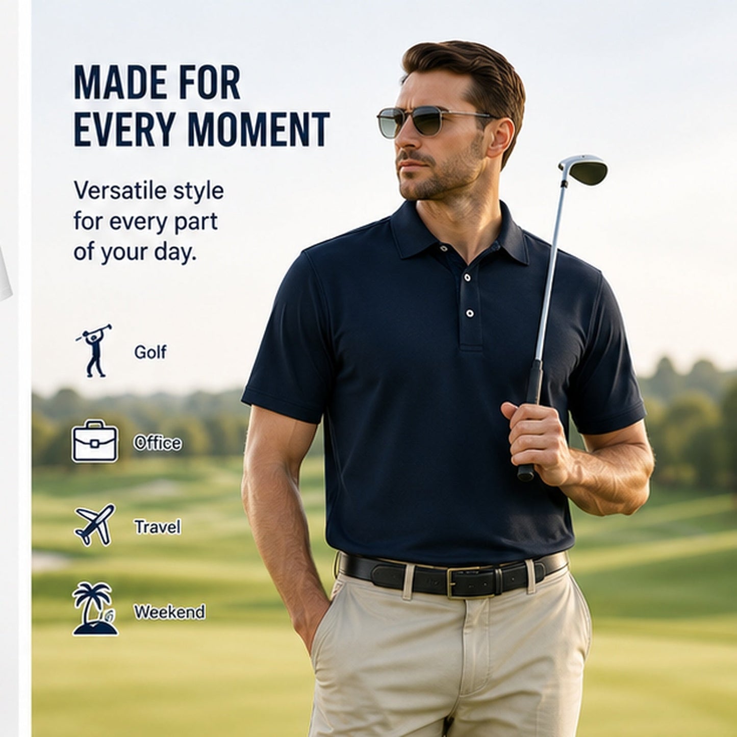⚡Hot Sales 49% OFF🔥3-Pack Men’s Performance Polo Shirts – Soft, Stretchy & Quick-Dry