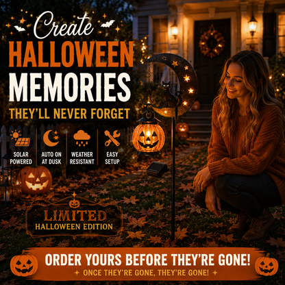 2026-! ! !🔥59% OFF TODAY 👻 Solar Halloween Garden Stake Light with Black Cat & Pumpkin