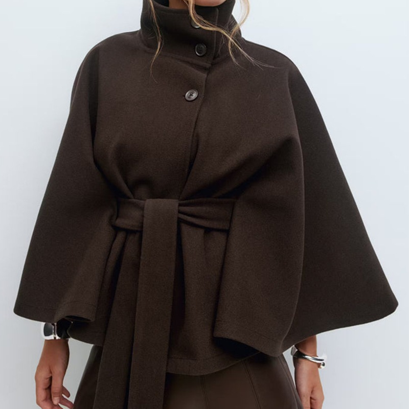Brown poncho coat