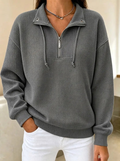 New Arrival🔥 Waffle Half-Zip Cuffed Thermal Pullover