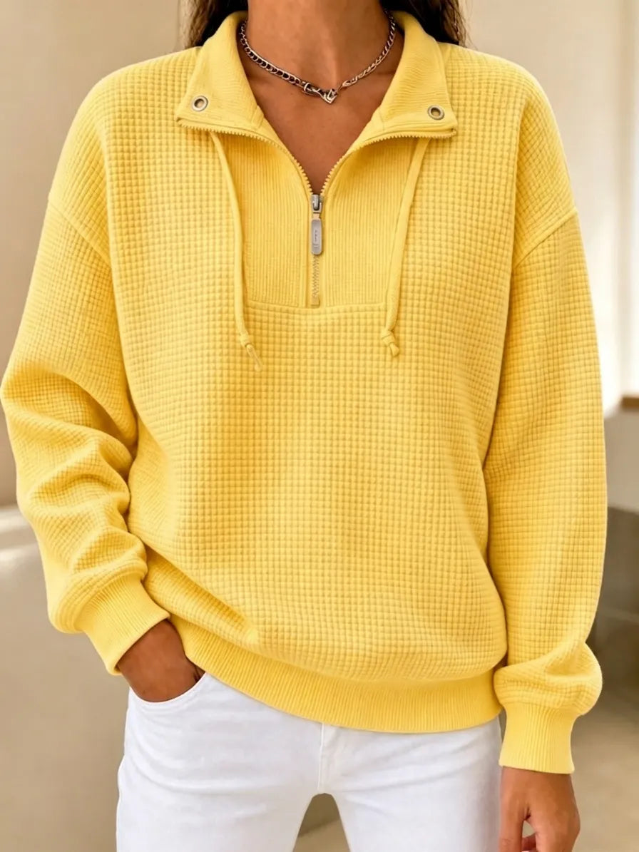 New Arrival🔥 Waffle Half-Zip Cuffed Thermal Pullover
