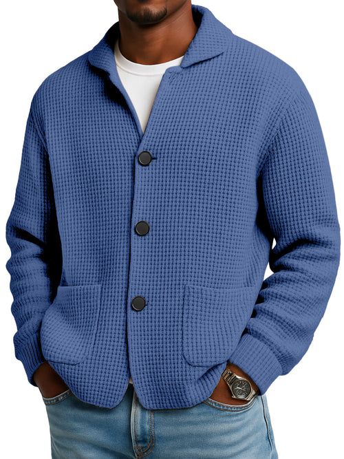🔥🔥2026 HOT NEW Men's Textured Waffle Knit Cardigan Jacket