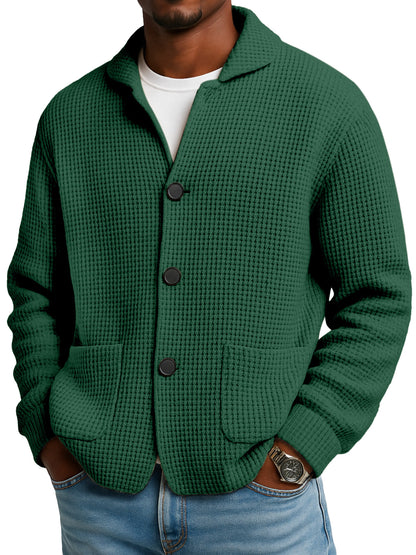 🔥🔥2026 HOT NEW Men's Textured Waffle Knit Cardigan Jacket