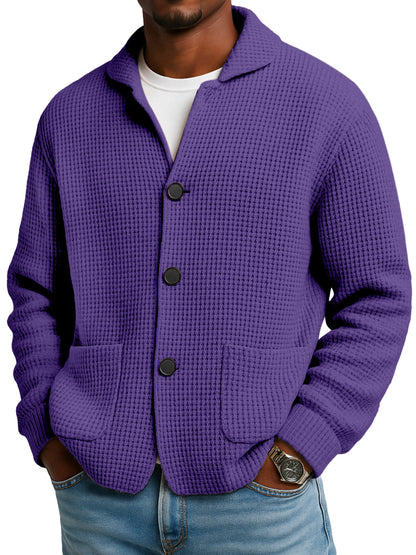 🔥🔥2026 HOT NEW Men's Textured Waffle Knit Cardigan Jacket