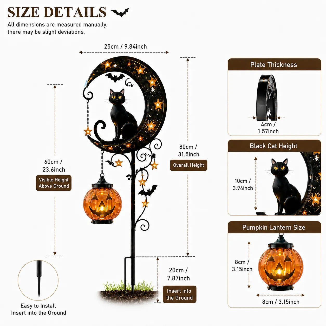 2026-! ! !🔥59% OFF TODAY 👻 Solar Halloween Garden Stake Light with Black Cat & Pumpkin