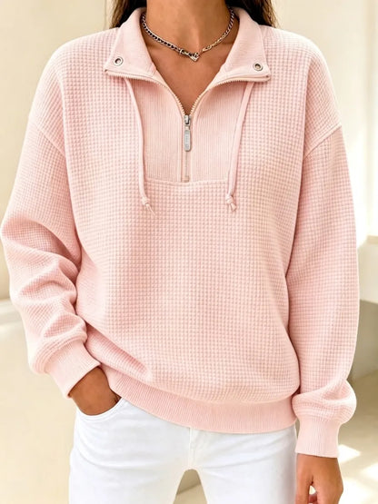 New Arrival🔥 Waffle Half-Zip Cuffed Thermal Pullover