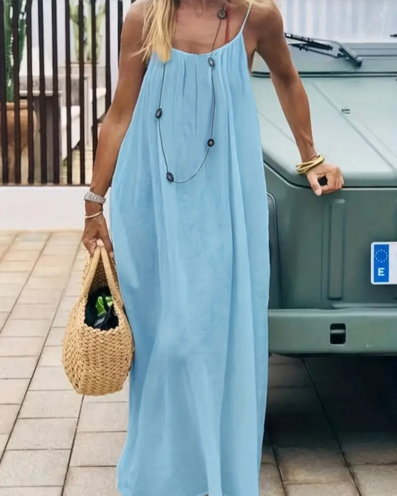 💃LAST DAY SAEL 59% OFF!!✨Women's Solid Color Cami Lounge Dress💕