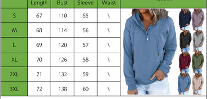 🔥Free Shipping🔥Solid Button Front Hoodie with Pocket