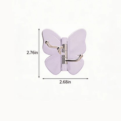 4 Pack Rotating Butterfly Hooks – Strong Adhesive Wall Organizer for Towels, Bags, Hats & Keys | No Drilling Required