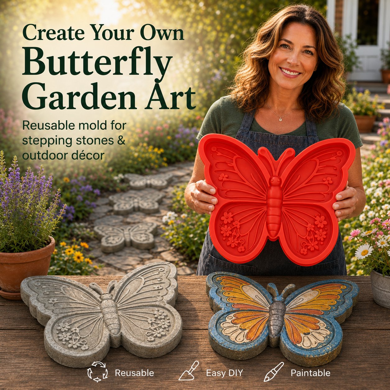 💥 LAST DAY 49% OFF - 🌻 Reusable Garden Art Mold – Make Your Garden Truly One of a Kind （Official Authentic Product）