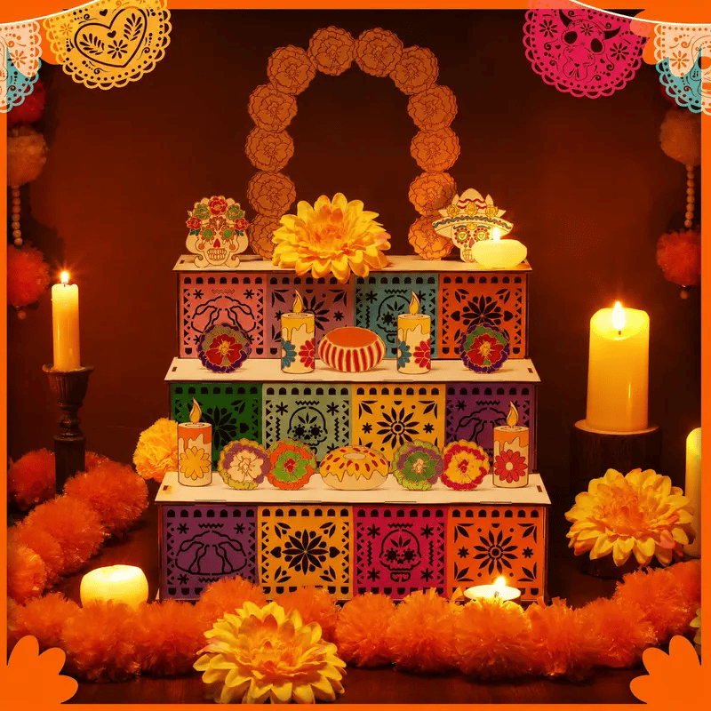 ✨Last Day 49% OFF - 🎃🏵️Day of the Dead Wooden Altar Display Set | 💕Death is not the end of life, forgetting is(📦Buy 2 Free Shipping)
