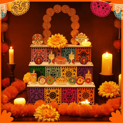 ✨Last Day 49% OFF - 🎃🏵️Day of the Dead Wooden Altar Display Set | 💕Death is not the end of life, forgetting is(📦Buy 2 Free Shipping)