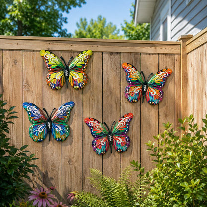 🦋Vibrant Metal Butterfly Wall Art - 4 Color Set