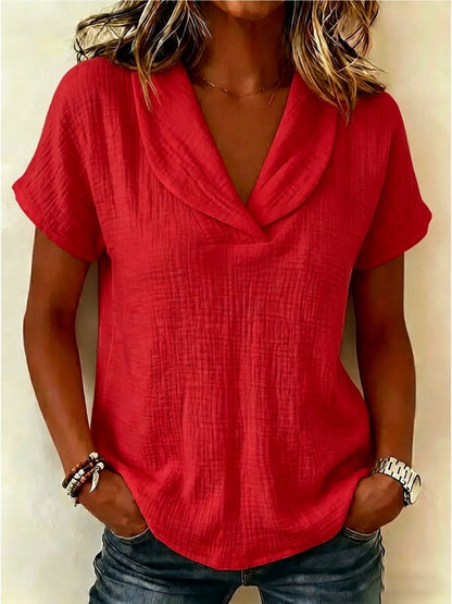 🔥Summer 2026 Best Sellers🔥 - 100% Cotton Women's Peter Pan Collar Short-Sleeve Top
