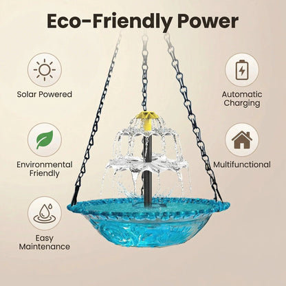 Solar Hanging Bird Bath Fountain | Attract Birds & Create a Peaceful Garden Oasis 🐦💦