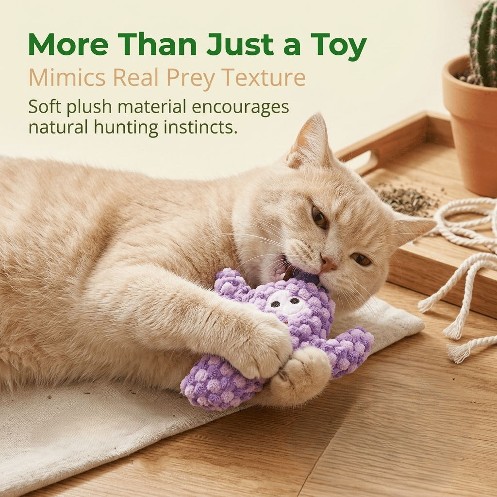 🔥5pcs Handmade Soft Cactus Kitten Chew Toys with Natural Catnip