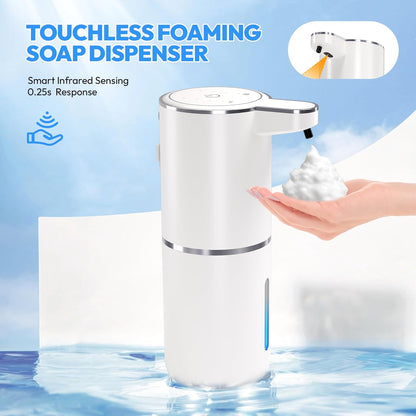 🚿 Touchless Automatic Foaming Soap Dispenser | 4-Level Adjustable | USB-C Rechargeable | IPX5 Waterproof