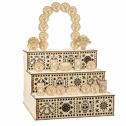 ✨Last Day 49% OFF - 🎃🏵️Day of the Dead Wooden Altar Display Set | 💕Death is not the end of life, forgetting is(📦Buy 2 Free Shipping)