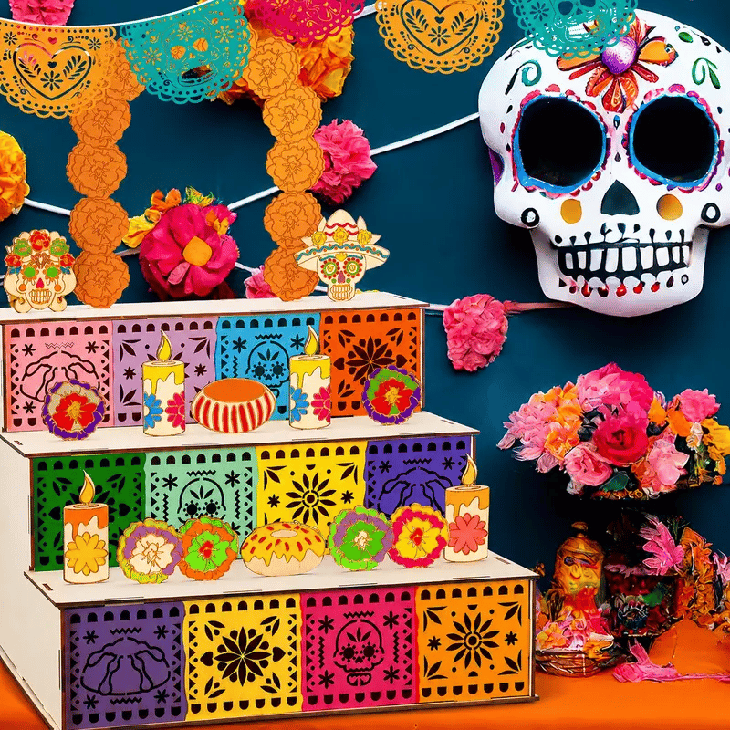 ✨Last Day 49% OFF - 🎃🏵️Day of the Dead Wooden Altar Display Set | 💕Death is not the end of life, forgetting is(📦Buy 2 Free Shipping)