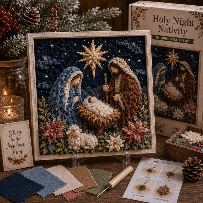 🔥HOT SALE 49% OFF - ✝️3D Christian Fabric Poke Art Kit(📦Buy 2 Free Shipping)