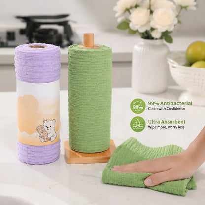Tearable Plush Cleaning Cloth Roll for Kitchen & Household Cleaning ✅
