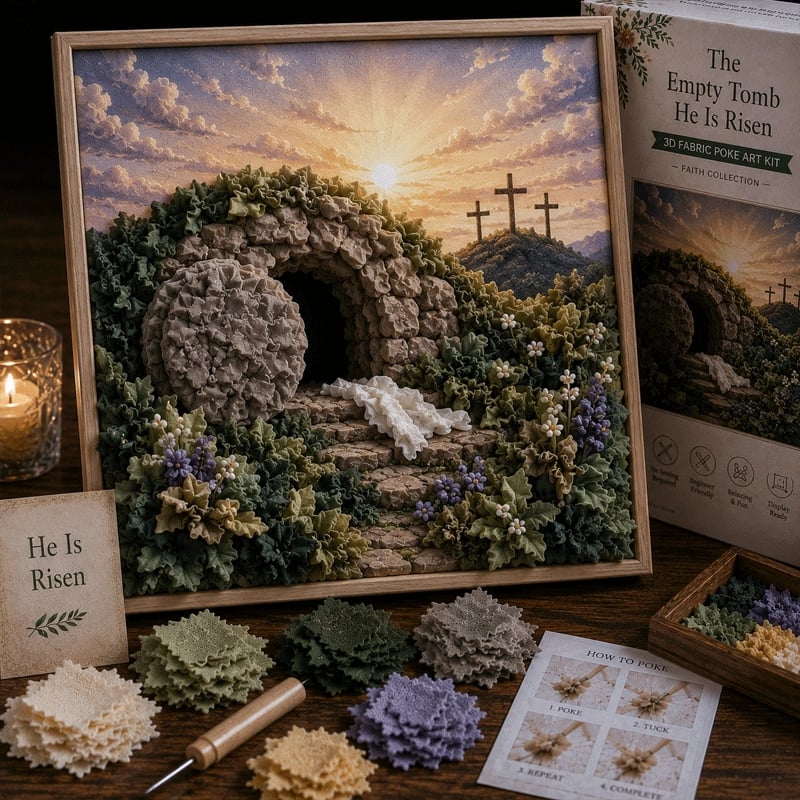 🔥HOT SALE 49% OFF - ✝️3D Christian Fabric Poke Art Kit(📦Buy 2 Free Shipping)