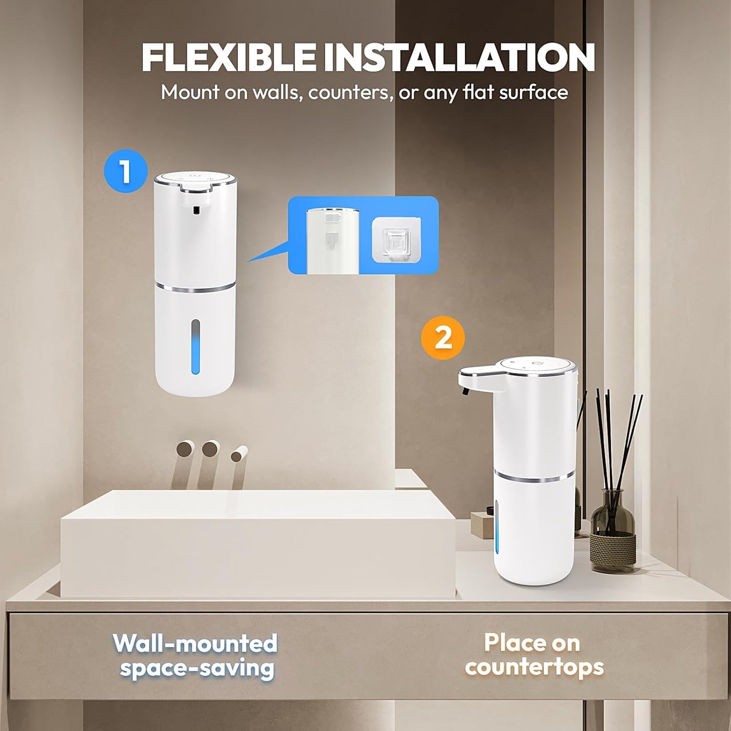 🚿 Touchless Automatic Foaming Soap Dispenser | 4-Level Adjustable | USB-C Rechargeable | IPX5 Waterproof