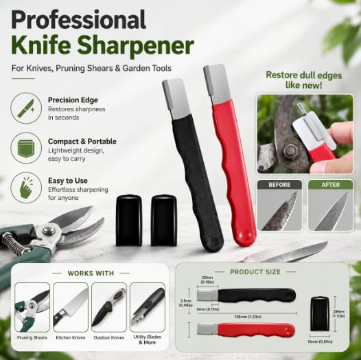 💥Hot Sales 49% OFF💥-🔪Professional Kitchen Knife Sharpener,Precision Edge Knife Sharpening Tool,Knife Sharpening Stone For Blade,Lncluding Garden Shears