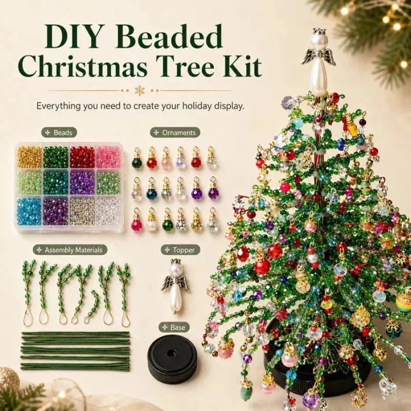 🎄 DIY Christmas tree bead kit – 🎅 Create your own sparkling Christmas decoration
