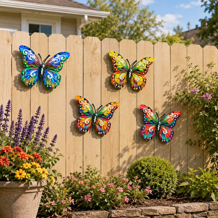 🦋Vibrant Metal Butterfly Wall Art - 4 Color Set