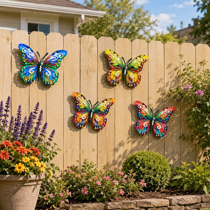 🦋Vibrant Metal Butterfly Wall Art - 4 Color Set