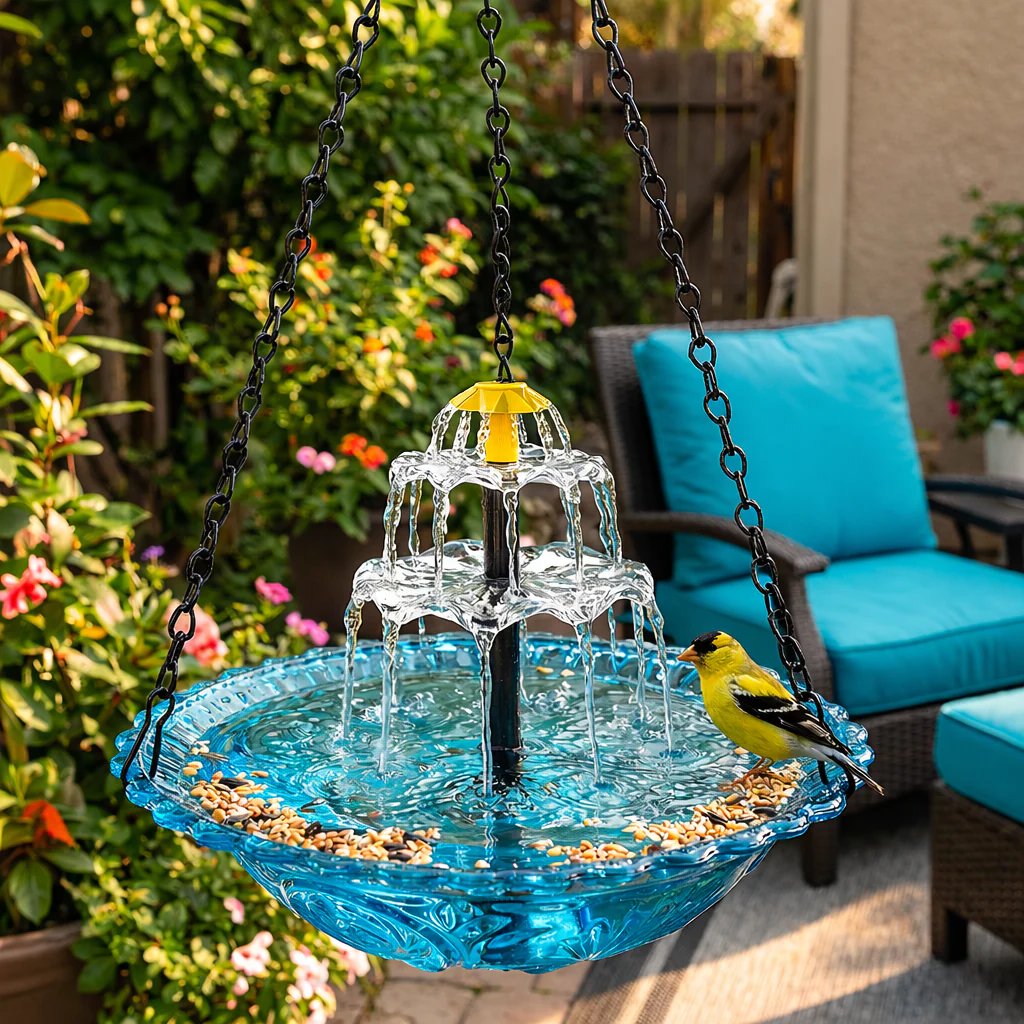 Solar Hanging Bird Bath Fountain | Attract Birds & Create a Peaceful Garden Oasis 🐦💦