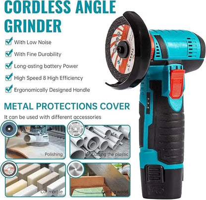 🔧✨ Cordless Mini Angle Grinder – 19500RPM, 12V, Dual Battery, Compact & Powerful!