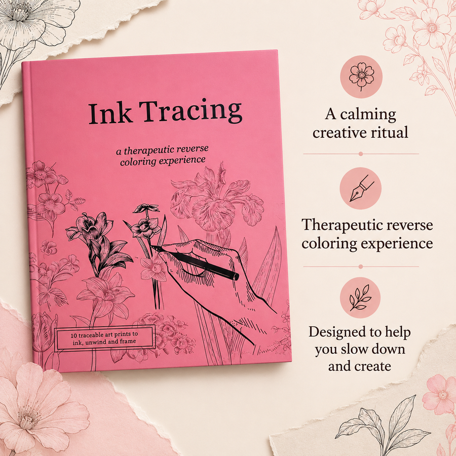 Blush Pink Ink Tracing book