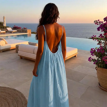 💃LAST DAY SAEL 59% OFF!!✨Women's Solid Color Cami Lounge Dress💕