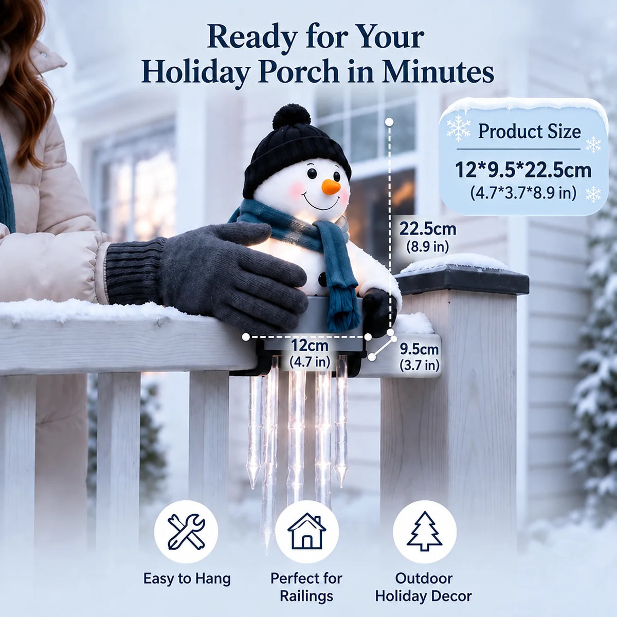 🔥 Today 49% OFF - WinterGlow Snowman Icicle Light Decor