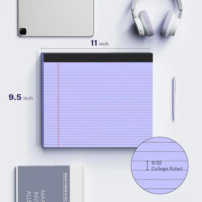 📝Office Pop! Wide Legal Pad (Double-sided nrintino No ink bleeding) – Colorful, Landscape, Double Ruling, 30 Easy‐Tear Sheets 🌈📄✨