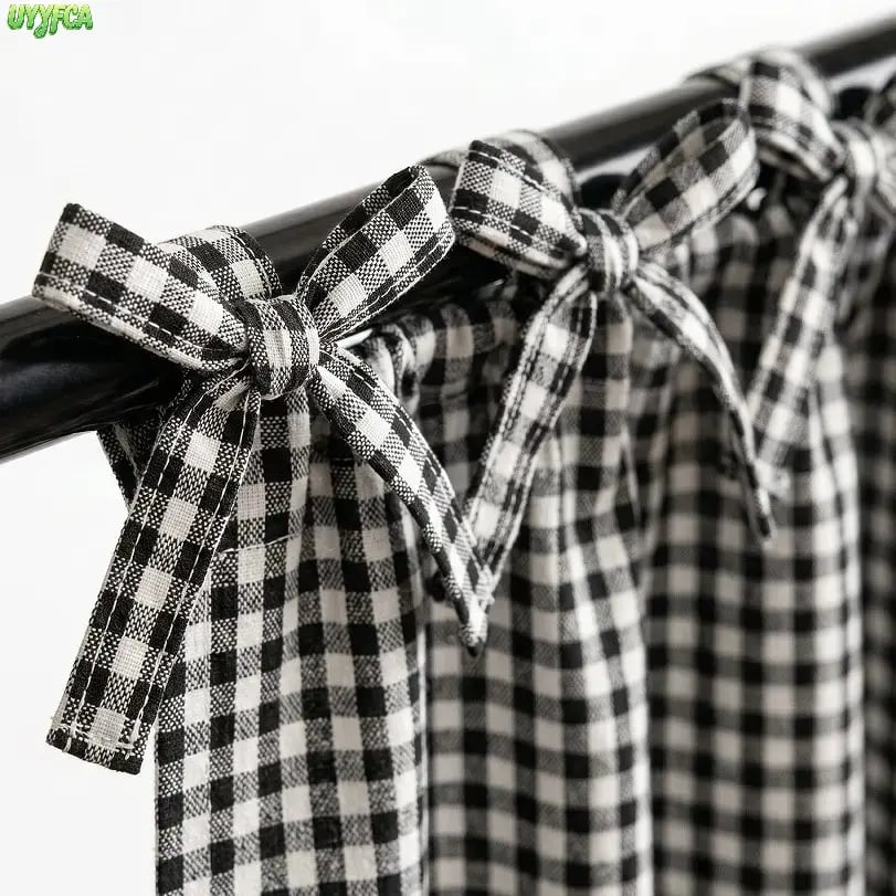 Gingham Plaid Oven Skirt Cover-Double Sided Thick Fabric for Cottagecore Kitchen Home Decor