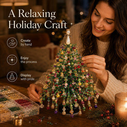 🎄✨ DIY Beaded Christmas Tree Kit – 🎅Create Your Own Sparkling Holiday Decoration