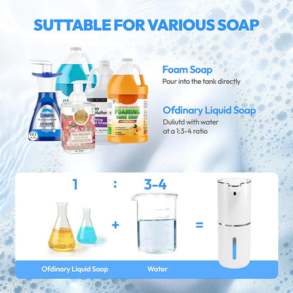 🚿 Touchless Automatic Foaming Soap Dispenser | 4-Level Adjustable | USB-C Rechargeable | IPX5 Waterproof